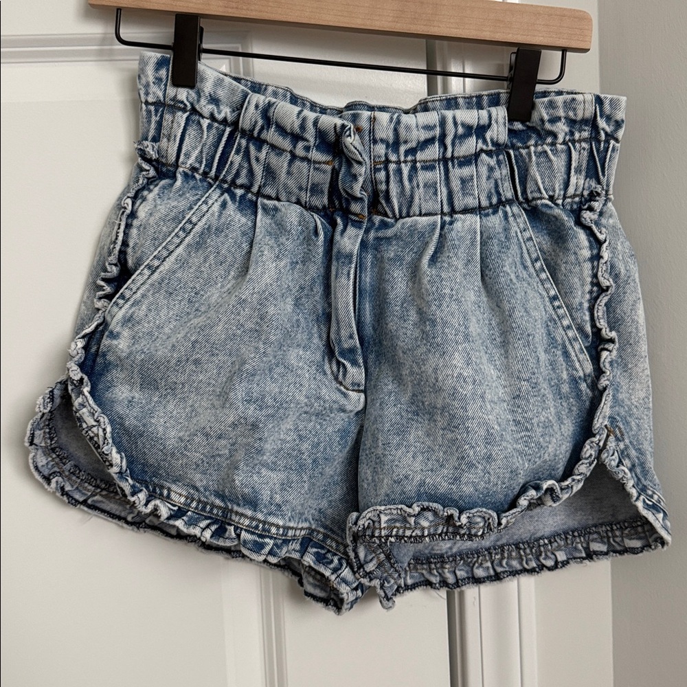 Sea New York Dax Denim Ruffle Shorts Size 2 - Picture 2 of 8